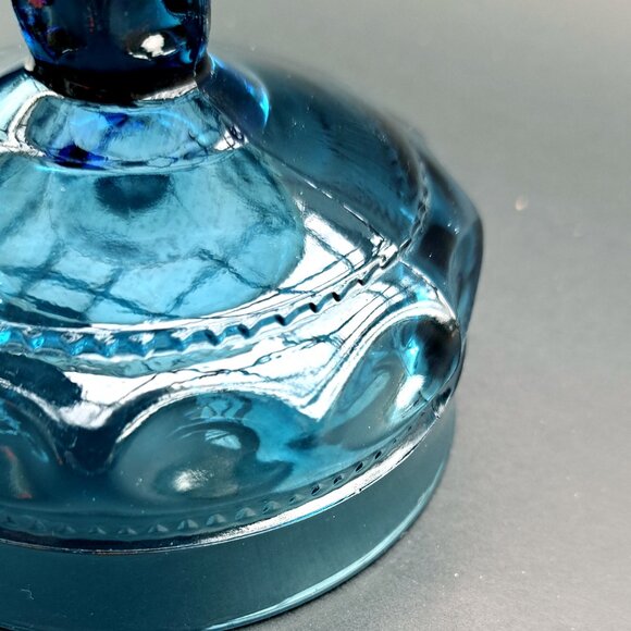 Vintage Set of 2 Blue Glass Sherbert Dessert Cups - Picture 7 of 7